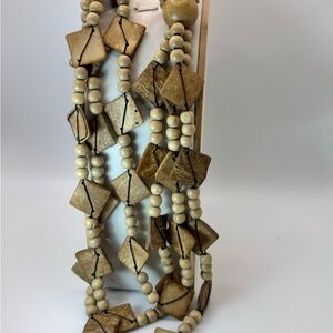 Earthy Geometric Beaded Necklace